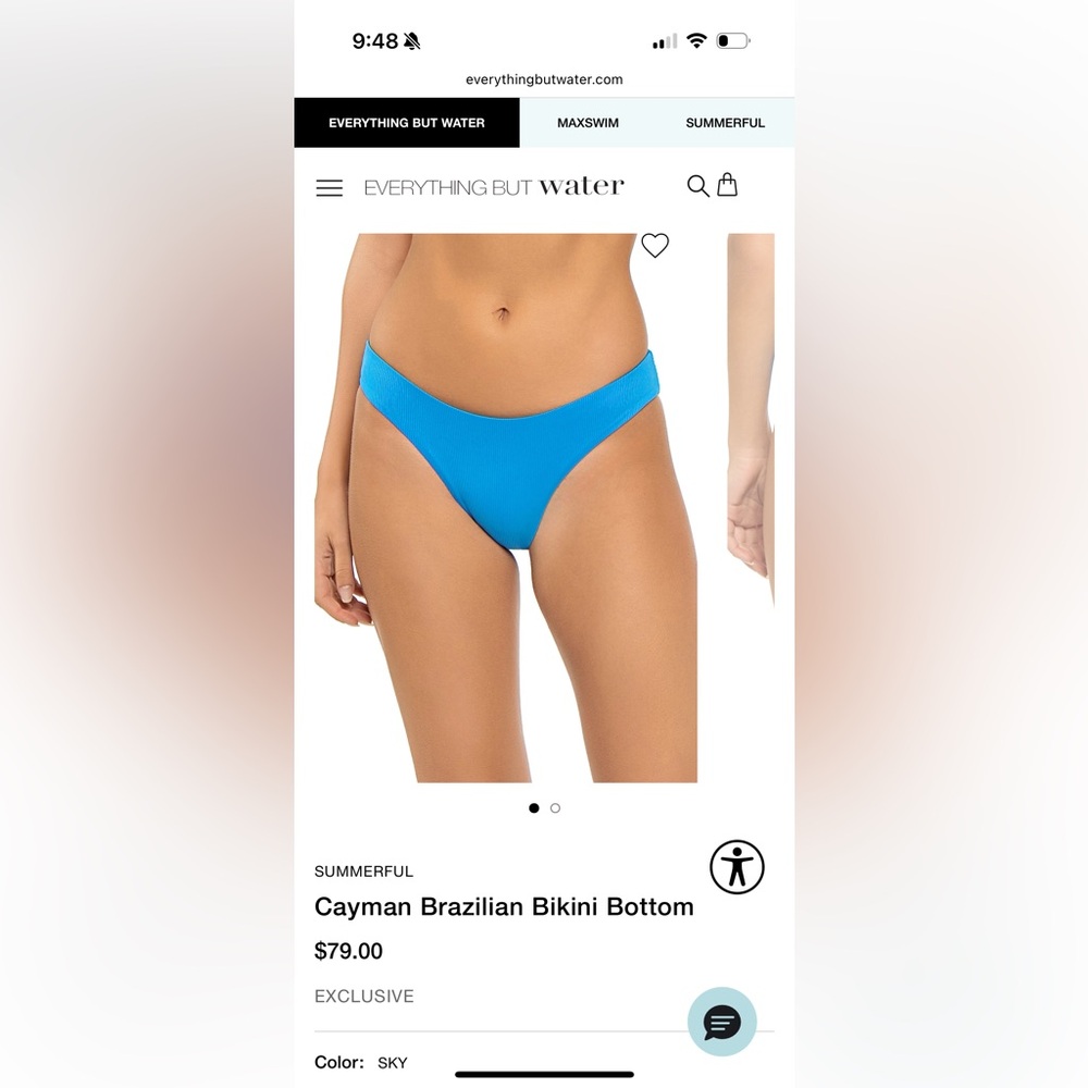 NWT : Summerful Cayman Brazilian Bikini bottom